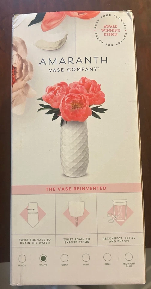 AMARANTH The Vase Reinvented Twist Drain Trim System White Diamond Design New - Image 1 of 1