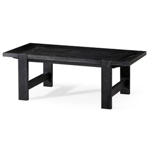 Maven Lane Angelo Rustic 48" x 24" Wooden Coffee Table, Aged Black (Open Box) - Picture 1 of 6
