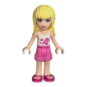 LEGO Friends Minifigure frnd102 STEPHANIE White Top Pink Shorts  From # 41092