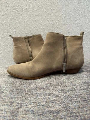 Ivanka Trump 9 M Marrón Gamuza Cuero Puntera Almendra Zapatos con Cremallera Botines Foto 1 de 3