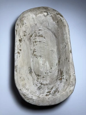 Farmhouse Wooden Dough Bowl 10X5 Rustic White Wood Boho Decor Centerpiece - Image 1 of 4