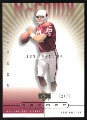 2002 UD Graded Gold #/75 Josh McCown #92 Rookie Cardinals - Image 1 of 2