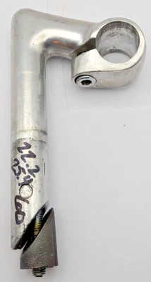 SR SAKAE CUSTOM QUILL SILVER STEM JAPAN 22.2 25.4MM CLAMP 60MM ALUMINUM 5355 - Image 1 of 4