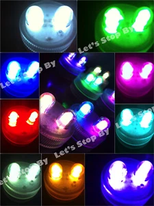 10 SUPER Bright Dual LED Floral Tea Light Submersible Floralyte Party Wedding - Picture 1 of 12