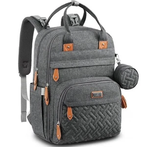 BabbleRoo Diaper Bag Backpack - Baby Essentials Travel Tote - Multi Function ... - Picture 1 of 6