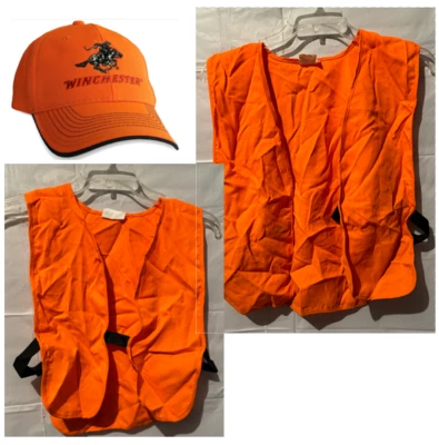 Orange Vests (Youth and Adult) along with Winchester Hat - Image 1 of 4
