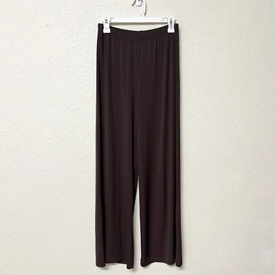 Nuevo con etiquetas Pantalones Bob Mackie Mujer Pierna Ancha Tirar Elástico Elástico Marrón Talla XS Foto 1 de 4