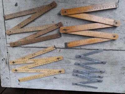 Lot Mètres Anciens Art Populaire Outils Artisan - Photo 1/4