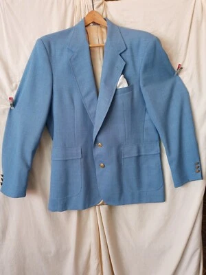 Orvis Vintage Blue Wool Blend Blazer Jacket Suit Coat Size 44 - Image 1 of 4