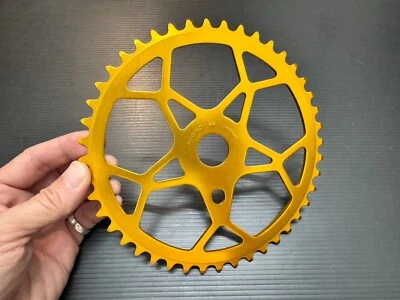 Nuevo de Lote Antiguo Plato Sugino 44T Copo de Nieve Dorado Old School BMX Cruiser Motomag Foto 1 de 4