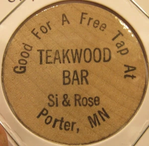 De colección Teakwood Bar Porter, sin usar níquel de madera - ficha Minnesota Minnesota - Imagen 1 de 2