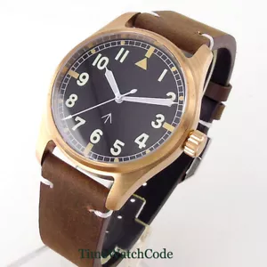 Reloj de buceo automático 39 mm para hombre bronce liso CUSN8 NH35A PT5000 cristal de zafiro - Imagen 1 de 21