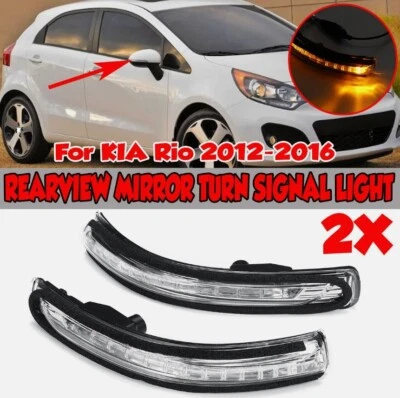 Per KIA Rio 2012-2016 Left+Right Wing Specchio LED Segnale Rotante Indicatori Luminosi - Immagine 1 di 4