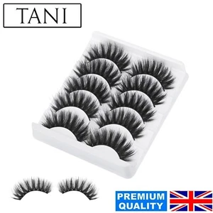 5/10 pares de pestañas postizas largas gruesas naturales pestañas postizas conjunto maquillaje visón Reino Unido - Imagen 1 de 48