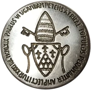 Vaticano Papa Pablo VI 1969 Peregrino a Uganda Mártires Medalla de Plata 1125-18 - Imagen 1 de 2