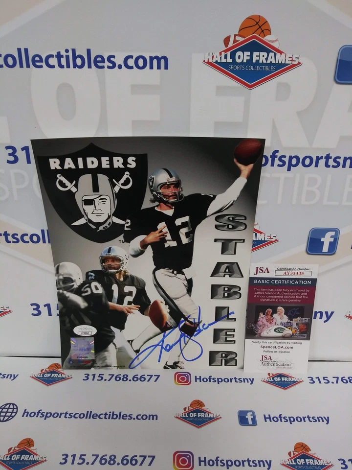 FOTO 8X10 FIRMADA POR KEN STABLER RAIDERS - CERTIFICADO DE AUTENTICIDAD JSA Foto 1 de 1