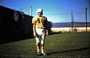 Orig Slide,1966 - Youth Wearing a period American Football Kit - Picture 1 of 1
