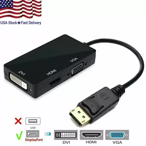 Thunderbolt Mini Display Port DP To HDMI DVI VGA Adapter Fit for Macbook Pro 2K - Picture 1 of 7