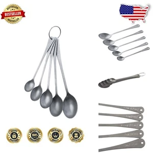 Durable Vintage-Style Bar Spoon Set of 5 - Precision Cocktail Measurements - Picture 1 of 8