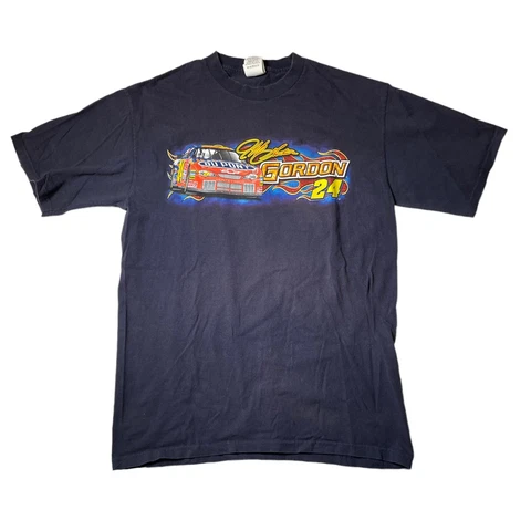 Vintage Jeff Gordon Chase Authentics T-shirt Size Large Navy Blue Nascar Racing Cover