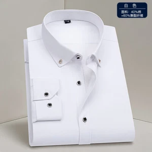 New Men's Dress Shirts Long Sleeves Formal Business Slim Fit Casual Shirts Tops - Picture 1 of 12