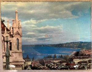 7" POSTKARTEN-SCHALLPLATTE Genf Genève Le Lac Vu De La Cathédrale Beschrieben - Bild 1 von 5