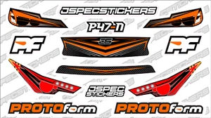 CUSTOM RC BODY HEADLIGHT GRILL STICKER DECAL SET PROTOFORM P47-N 1/10 ORANGE - Imagen 1 de 3