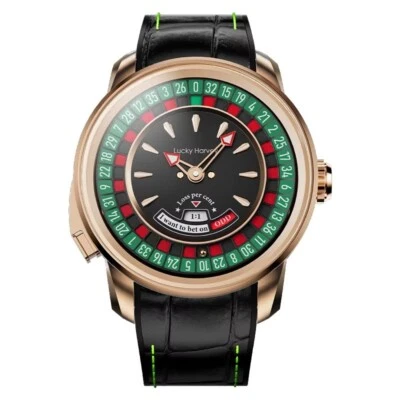 Reloj de ruleta europea Lucky Harvey para hombre - automático, chapado en oro estilo casino Foto 1 de 4