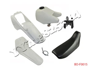 Plastic Fender Body Fairing Seat Gas Tank Kit for Yamaha PW80 PEEWEE PW 80 White - Bild 1 von 2