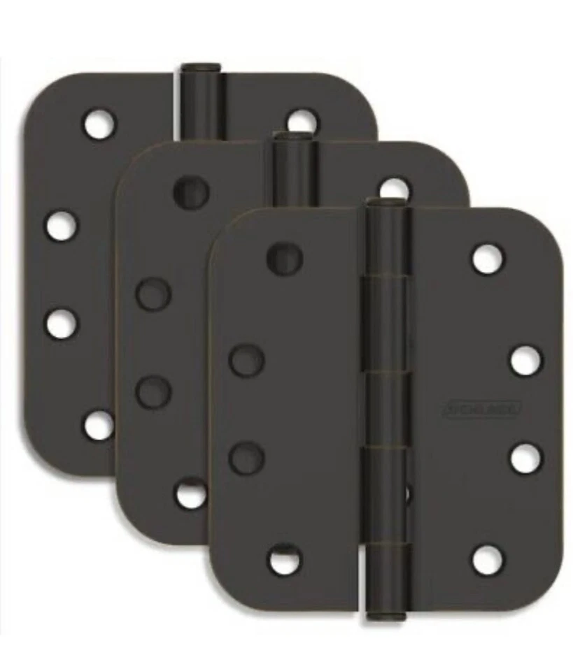 SCHLAGE 3-Pack of 4x4" Plain Bearing 5/8" RAD Mortise Hinges S3P1021FRP716