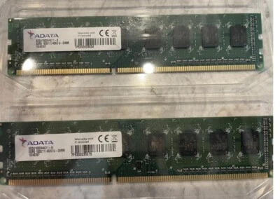 ADATA 8GB (2x4GB) DDR3 AD3U1600W4G11-B 1600(11) 4GX8 U-DIMM Lot Of 2 - Image 1 of 2