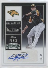 2015 Contenders College Draft Ticket /99 Cody Ponce (Ball in Hand Blue Ink) Auto