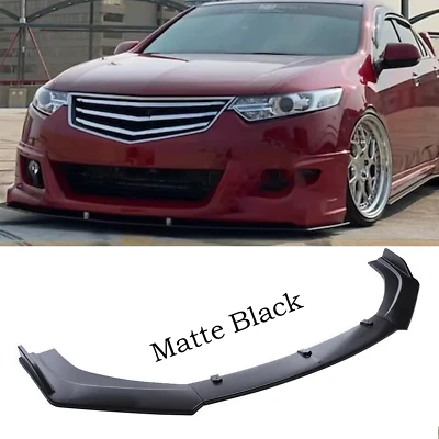 For Acura TSX 2009-2014 Front Bumper Lip Splitter Spoiler Body Kit Matte Black - Image 1 of 4