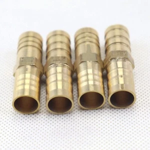 4Pcs NEW Brass Hose Barb Mender Union Brass Fitting Gas Fuel Water Air 1/2" 12mm - Picture 1 of 5