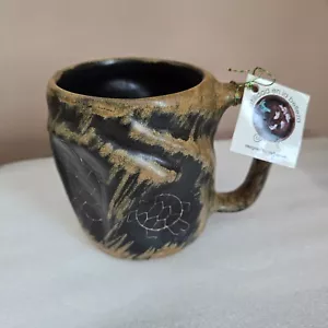 Mara Stoneware Rock Art Turtle design Mug 16 - 18fl oz Made in Mexico - Picture 1 of 12