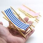 Stripe Deck Dollhouse Beach Chair Sunbathing Toy Doll Miniature Furniture