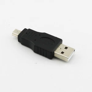 1x USB 2.0 A Male To Mini USB 5Pin Male Plug Adapter Converter Connector Black - Picture 1 of 7