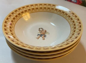 4 Fitz and Floyd Omnibus Cherub 7-3/8” Soup/Cereal Bowls Habitat Americana - Picture 1 of 6