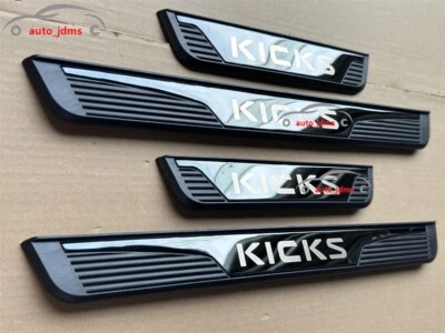 Para Nissan Kicks Accesorios Coche Cubierta de umbral de puerta Coche Placa Desgaste Panel Protector X4 Foto 1 de 4