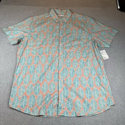 Camisa Hawaiana Sonoma Aloha Para Hombres 3XLT Alta Rosa Verde Hoja Estampado Mezcla de Algodón Foto 1 de 4