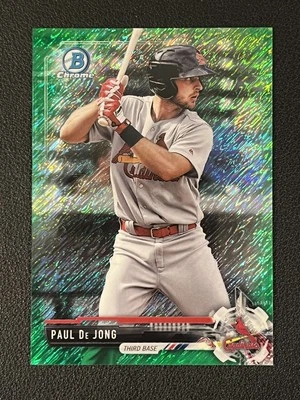 Paul De Jong 2017 Bowman Chrome Green Shimmer Refractor /99 BCP26 Cardinals - Image 1 of 2