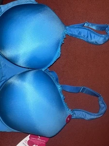 Ashley Stewart Blue Butterfly Full Coverage Bra, Size 38 D *Brand New* - Picture 1 of 5