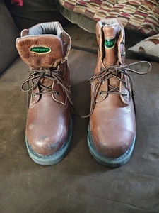 Hytest Safety Footwear Brown Boots Mens 8M Steel Toe  - Picture 1 of 10