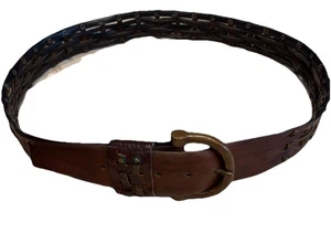 Vintage H.O. Harness House 4030 brauner Ledergürtel Messingschnalle USA 38-40 - Bild 1 von 9
