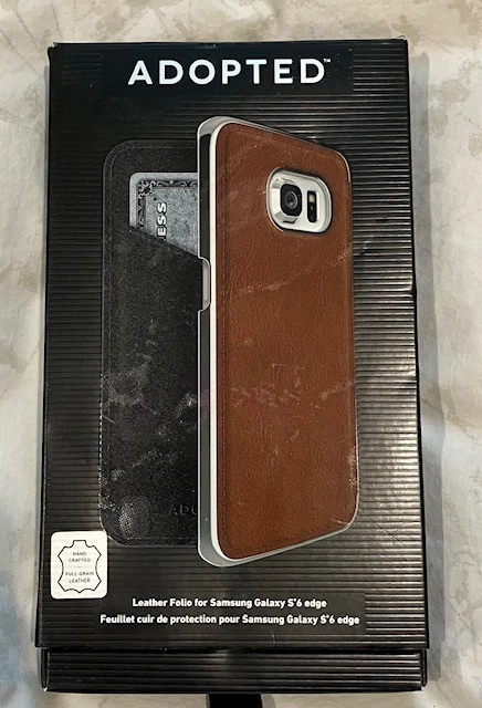 Adopted Leather Wrap Phone Case For Samsung Galaxy S6 Edge, Brown - Image 1 of 4