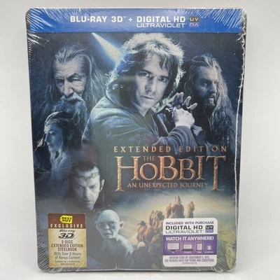 The Hobbit: An Unexpected Journey STEELBOOK (Blu-ray 3D, 2013) Foto 1 de 4