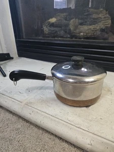 Vintage Revere Ware Sauce Pan Pot 2 QT Copper Bottom W/Lid USA - Picture 1 of 6