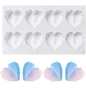 Diamant Herz Form, Valentinstag Form, Heiße Kakaobombe Form, Schokoladenbombe 2 Stück - Bild 1 von 4