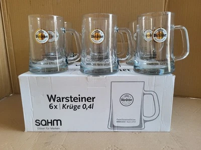 SET 6 BICCHIERI BIRRA WARSTEINER BOCCALE 0,4 L TIPO CORONA CERES HEINEKEN BECK'S - Immagine 1 di 4