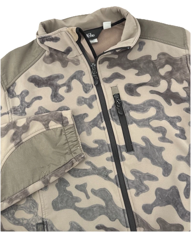 Black Diamond Men’s Soft Shell Fleece Jacket Zip Camo Green Large  - Image 1 of 4